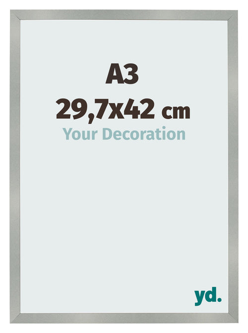 Fotokader 29 7x42cm A3 Aluminium Geborsteld MDF Bologna Voorzijde Maat | Yourdecoration.be