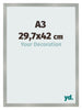 Fotokader 29 7x42cm A3 Aluminium Geborsteld MDF Bologna Voorzijde Maat | Yourdecoration.be