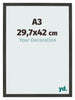 Fotokader 29 7x42cm A3 Antraciet MDF Bologna Voorzijde Maat | Yourdecoration.be