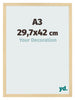 Fotokader 29 7x42cm A3 Beuken Decor MDF Bologna Voorzijde Maat | Yourdecoration.be