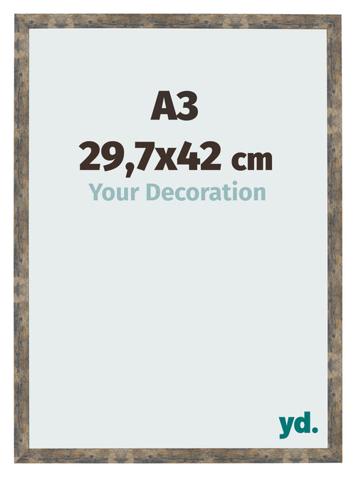 Fotokader 29 7x42cm A3 Blauw Goud Gemeleerd MDF Bologna Voorzijde Maat | Yourdecoration.be