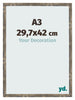 Fotokader 29 7x42cm A3 Blauw Goud Gemeleerd MDF Bologna Voorzijde Maat | Yourdecoration.be