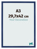 Fotokader 29 7x42cm A3 Donkerblauw Geveegd MDF Bologna Voorzijde Maat | Yourdecoration.be