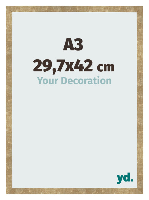 Fotokader 29 7x42cm A3 Goud Antiek MDF Bologna Voorzijde Maat | Yourdecoration.be
