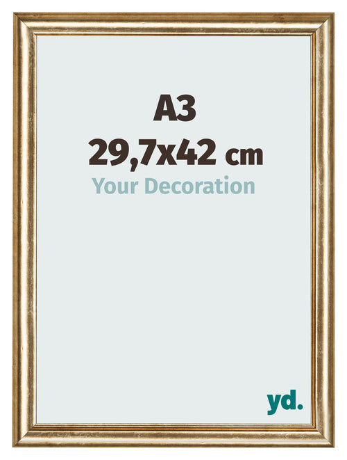 Fotokader 29 7x42cm A3 Goud Antiek MDF Lazio Voorzijde Maat | Yourdecoration.be