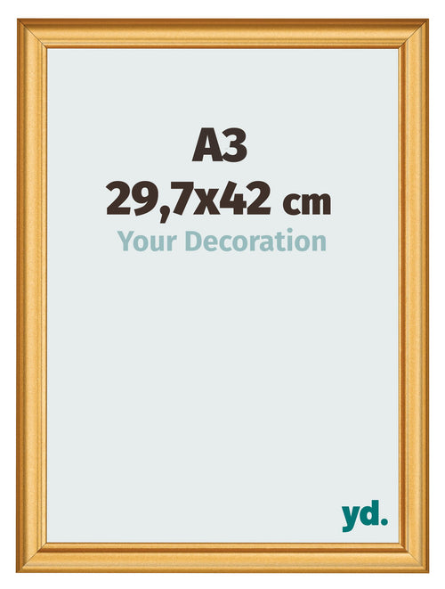Fotokader 29 7x42cm A3 Goud Mat MDF Lazio Voorzijde Maat | Yourdecoration.be