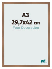 Fotokader 29 7x42cm A3 Koper Decor MDF Bologna Voorzijde Maat | Yourdecoration.be