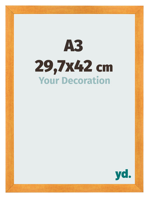 Fotokader 29 7x42cm A3 Oranje MDF Pisa Voorzijde Maat | Yourdecoration.be