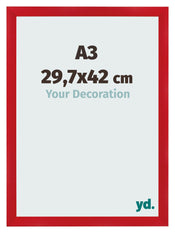 Fotokader 29 7x42cm A3 Rood MDF Pisa Voorzijde Maat | Yourdecoration.be