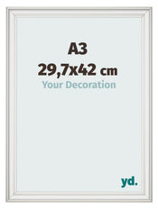 Fotokader 29 7x42cm A3 Wit Geveegd MDF Lazio Voorzijde Maat | Yourdecoration.be