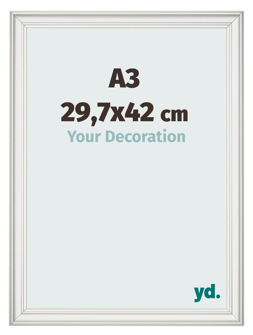 Fotokader 29 7x42cm A3 Wit Geveegd MDF Lazio Voorzijde Maat | Yourdecoration.be