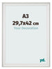 Fotokader 29 7x42cm A3 Wit Geveegd MDF Lazio Voorzijde Maat | Yourdecoration.be