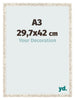 Fotokader 29 7x42cm A3 Wit Vintage MDF Bologna Voorzijde Maat | Yourdecoration.be