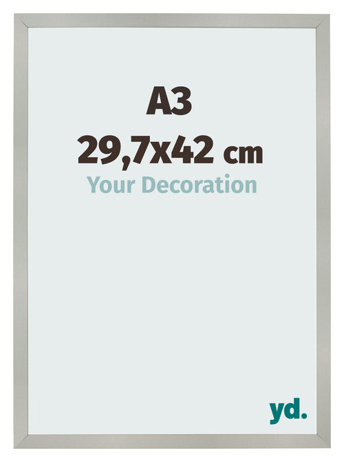 Fotokader 29 7x42cm A3 Zilver Mat MDF Bologna Voorzijde Maat | Yourdecoration.be