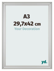 Fotokader 29 7x42cm A3 Zilver Mat MDF Lazio Voorzijde Maat | Yourdecoration.be