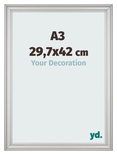 Fotokader 29 7x42cm A3 Zilver Mat MDF Lazio Voorzijde Maat | Yourdecoration.be