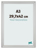 Fotokader 29 7x42cm A3 Zilver Mat MDF Lazio Voorzijde Maat | Yourdecoration.be