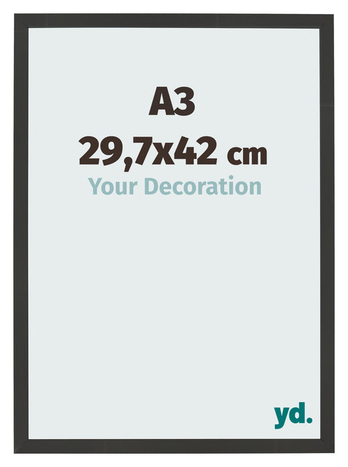 Fotokader 29 7x42cm A3 Zwart Houtnerf MDF Bologna Voorzijde Maat | Yourdecoration.be