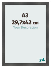Fotokader 29 7x42cm A3 Zwart Mat MDF Pisa Voorzijde Maat | Yourdecoration.be