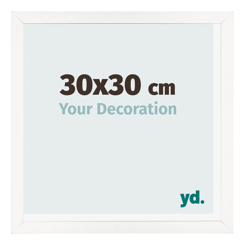 Fotokader 30x30 cm Wit Hoogglans MDF Bologna Voorzijde Maat | Yourdecoration.be