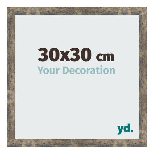 Fotokader 30x30cm Blauw Goud Gemeleerd MDF Bologna Voorzijde Maat | Yourdecoration.be