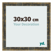 Fotokader 30x30cm Blauw Goud Gemeleerd MDF Pisa Voorzijde Maat | Yourdecoration.be