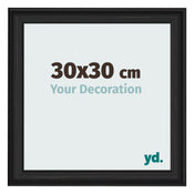 Fotokader 30x30cm Zwart Houtnerf MDF Lazio Voorzijde Maat | Yourdecoration.be