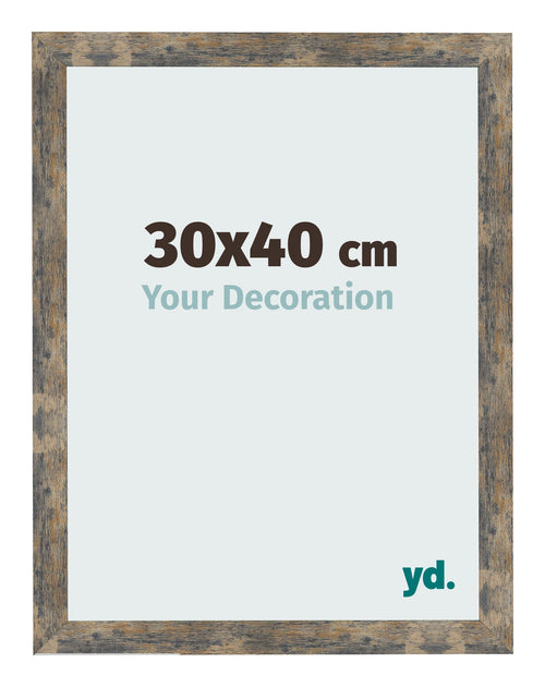 Fotokader 30x40cm Blauw Goud Gemeleerd MDF Bologna Voorzijde Maat | Yourdecoration.be