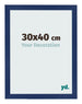 Fotokader 30x40cm Donkerblauw Geveegd MDF Bologna Voorzijde Maat | Yourdecoration.be