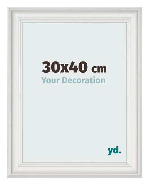 Fotokader 30x40cm Wit Geveegd MDF Lazio Voorzijde Maat | Yourdecoration.be
