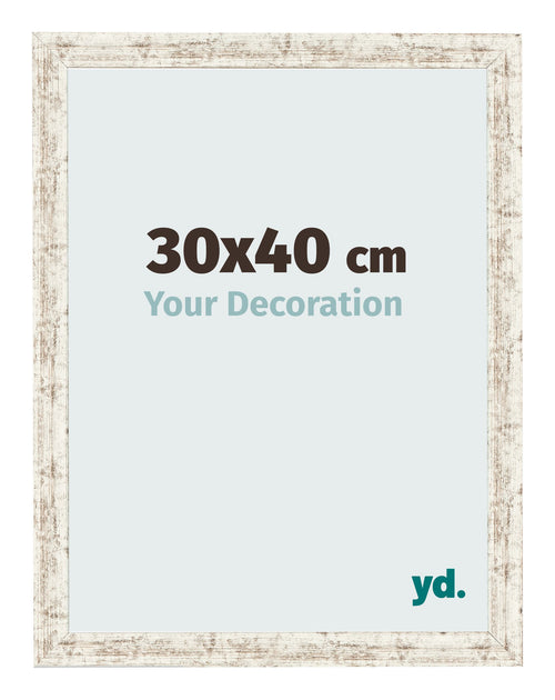 Fotokader 30x40cm Wit Vintage MDF Bologna Voorzijde Maat | Yourdecoration.be