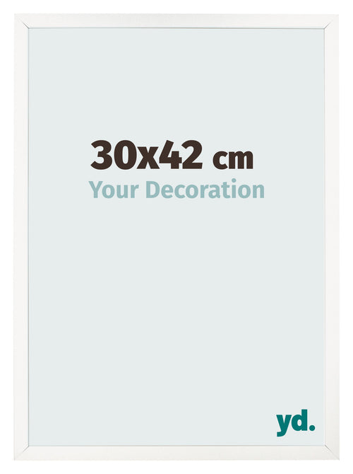 Fotokader 30x42 cm Wit Hoogglans MDF Bologna Voorzijde Maat | Yourdecoration.be