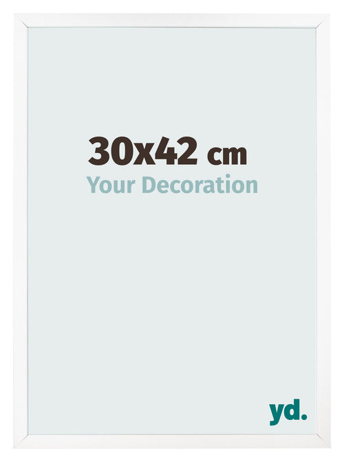 Fotokader 30x42 cm Wit Mat MDF Bologna Voorzijde Maat | Yourdecoration.be