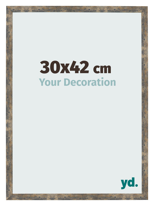 Fotokader 30x42cm Blauw Goud Gemeleerd MDF Bologna Voorzijde Maat | Yourdecoration.be