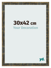 Fotokader 30x42cm Blauw Goud Gemeleerd MDF Pisa Voorzijde Maat | Yourdecoration.be