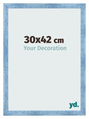 Fotokader 30x42cm Helder Blauw Geveegd MDF Pisa Voorzijde Maat | Yourdecoration.be