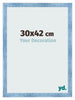 Fotokader 30x42cm Helder Blauw Geveegd MDF Pisa Voorzijde Maat | Yourdecoration.be