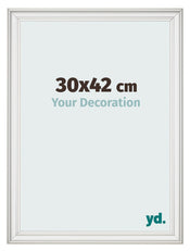 Fotokader 30x42cm Wit Geveegd MDF Lazio Voorzijde Maat | Yourdecoration.be