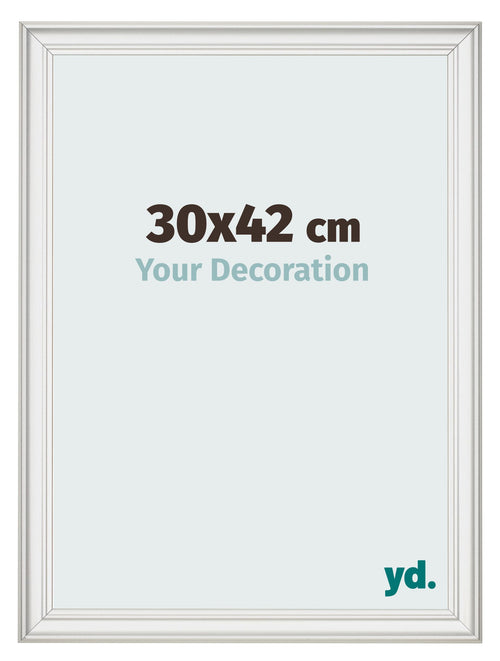 Fotokader 30x42cm Wit Geveegd MDF Lazio Voorzijde Maat | Yourdecoration.be