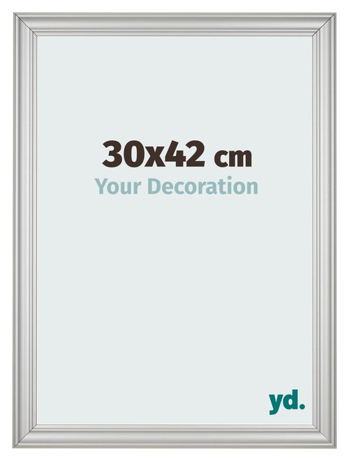 Fotokader 30x42cm Zilver Mat MDF Lazio Voorzijde Maat | Yourdecoration.be