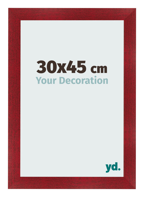 Fotokader 30x45cm Wijnrood Geveegd MDF Pisa Voorzijde Maat | Yourdecoration.be