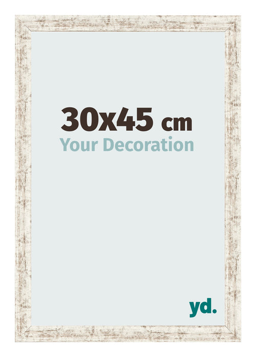 Fotokader 30x45cm Wit Vintage MDF Bologna Voorzijde Maat | Yourdecoration.be