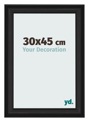 Fotokader 30x45cm Zwart Houtnerf MDF Lazio Voorzijde Maat | Yourdecoration.be