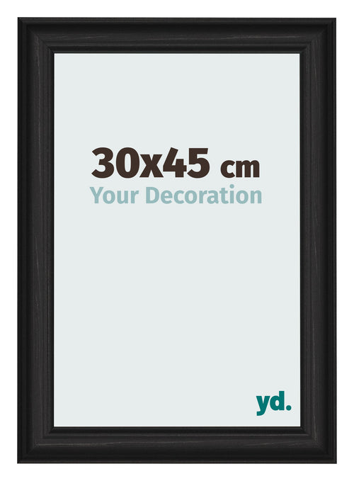 Fotokader 30x45cm Zwart Houtnerf MDF Lazio Voorzijde Maat | Yourdecoration.be