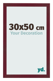 Fotokader 30x50 cm Wijnrood Geveegd MDF Bologna Voorzijde Maat | Yourdecoration.be