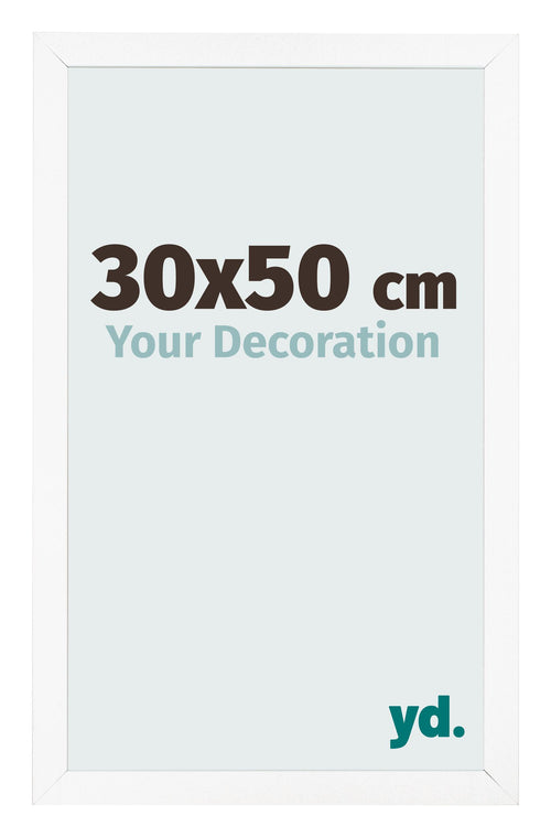 Fotokader 30x50 cm Wit Mat MDF Bologna Voorzijde Maat | Yourdecoration.be