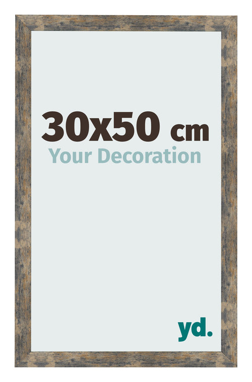 Fotokader 30x50cm Blauw Goud Gemeleerd MDF Bologna Voorzijde Maat | Yourdecoration.be