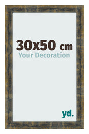 Fotokader 30x50cm Blauw Goud Gemeleerd MDF Pisa Voorzijde Maat | Yourdecoration.be