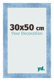 Fotokader 30x50cm Helder Blauw Geveegd MDF Pisa Voorzijde Maat | Yourdecoration.be