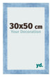 Fotokader 30x50cm Helder Blauw Geveegd MDF Pisa Voorzijde Maat | Yourdecoration.be